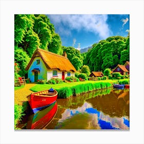 Cottage By The Water 1 Canvas Print