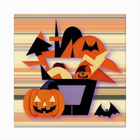 Halloween Basket Canvas Print