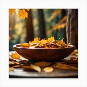 Autumn Leaves In A Bowl 2 Canvas Print