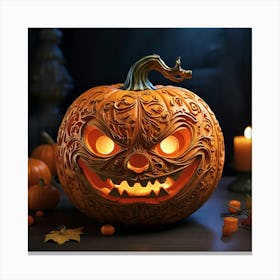 Halloween Pumpkin Carving 3 Canvas Print