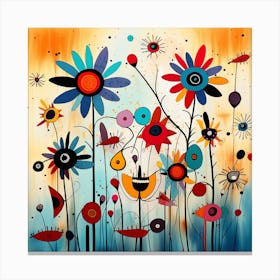 Flowers And Butterflies Canvas Print