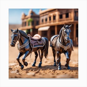 Two Horses In The Desert Canvas Print