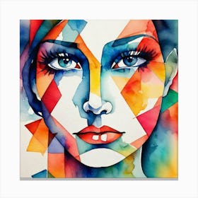 Watercolor Of A Woman'S Face 3 Canvas Print