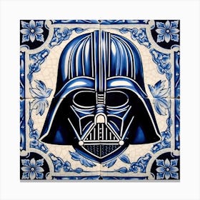 Darth Vader Delft Tile Illustration 2 Canvas Print