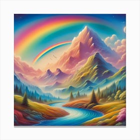 Rainbow Over Mountains Canvas Print