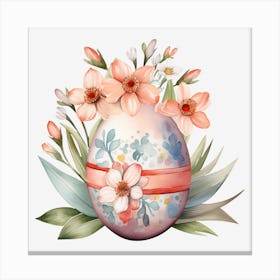 Easter Egg With Flowers 1 Canvas Print