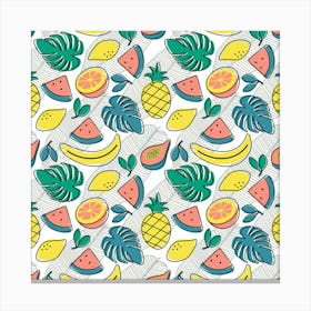 Tropical Fruit Seamless Pattern Canvas Print