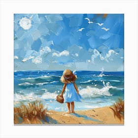 Little Girl On The Beach 2 Canvas Print