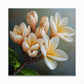 Floral Art 0020 Single Flowers 0031 Floral Bot 0073 Bp6586 Imagine An Frangipani Flowers Boquet In Its Closed Stage E8d9 Canvas Print