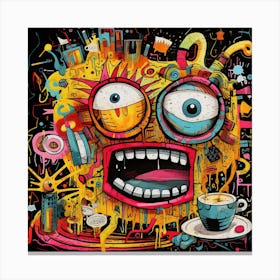 Coffee Monster Canvas Print