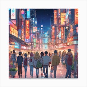 City At Night Canvas Print