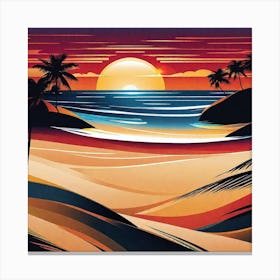 Sunset At The Beach 217 Canvas Print
