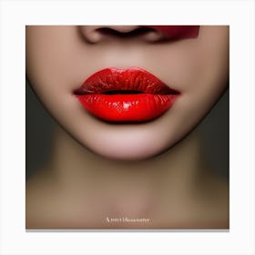 Woman With Red Lips1 Canvas Print