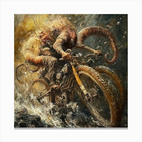 Monster On A Bike Canvas Print