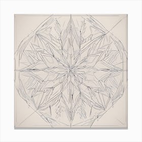 0 Symmetry, Snowflakes, Minimal Line Drawing 4 Art P Esrgan V1 X2plus Canvas Print