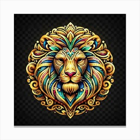 Lion head tribal 3 Canvas Print