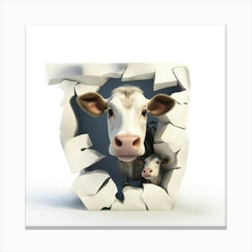 Cow And Calf Canvas Print