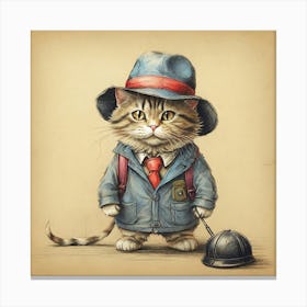 Cat In Hat 14 Canvas Print