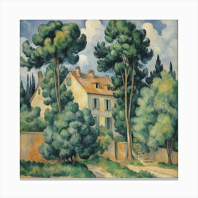 House And Trees Paul Cezanne Art Print 3 Canvas Print