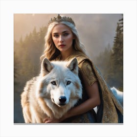 White Wolves Canvas Print