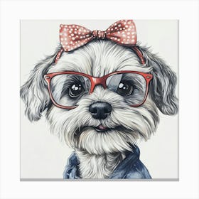 Dog In Glasses 9 Canvas Print