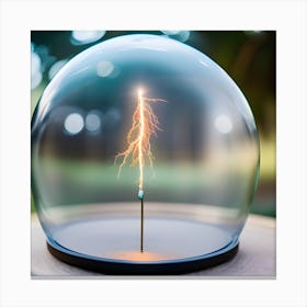 Lightning In A Glass Dome Canvas Print