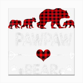 Pawpaw Bear Christmas Pajama Red Plaid Buffalo For Men Women Canvas Print