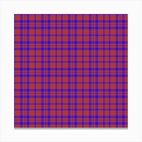 Pattern Plaid Geometric Red Blue Fabric Canvas Print