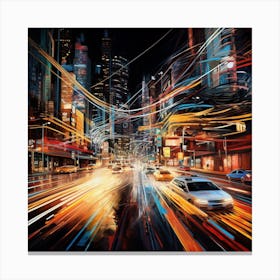 New York City At Night Canvas Print