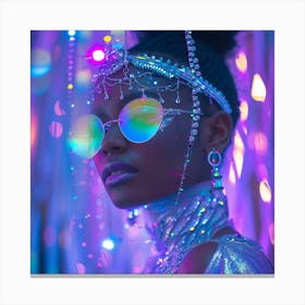 Holographic Woman Canvas Print