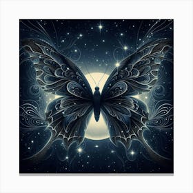 Black Butterfly Art Canvas Print