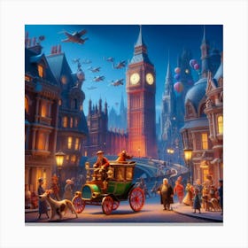 Nocturnal Echoes: London Twilight Canvas Print