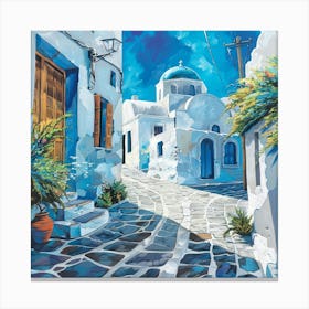 Greece Village Canvas Print