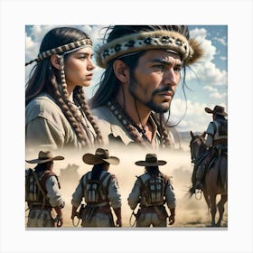 Lone Ranger Cowboys And Indians Canvas Print