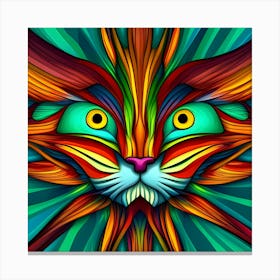 Psychedelic Cat 4 Canvas Print