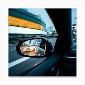 Vehicle View Transportation Drive Car Auto Mirror Vision Driver Street Landscape Traffic (2) 2 Canvas Print