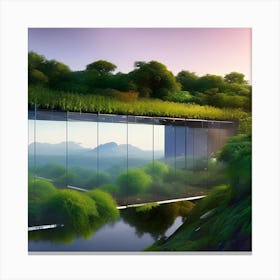 Glass House In The Mountains Canvas Print