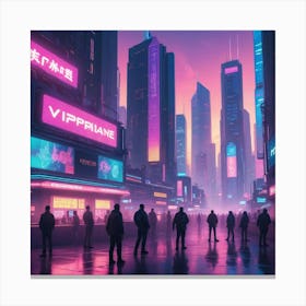 Neon City Canvas Print