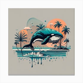 Orca Whale In The Ocean Canvas Print