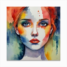 Watercolor Of A Girl 8 Canvas Print