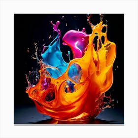 Fresh Colors Liquid 3d Design Spark Hot Palette Shapes Dynamism Vibrant Flowing Molten (2) Canvas Print