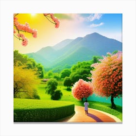 Korean Cherry Blossoms 2 Canvas Print