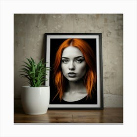 Portrait Of A Woman With Red Hair Canvas Print