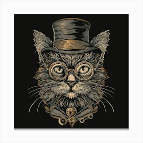 Steampunk Cat 10 Canvas Print