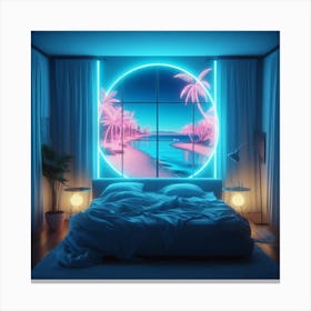 Neon Bedroom Canvas Print