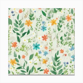 Watercolor Floral Pattern 1 Canvas Print