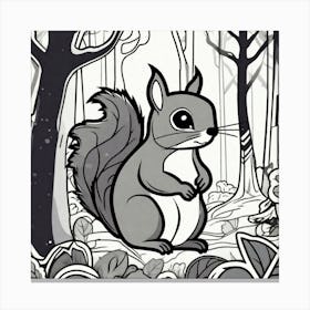 Squirrel In The Forest 330 Canvas Print