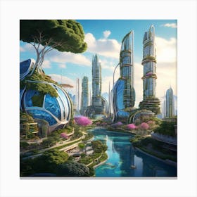 Futuristic City 4 Canvas Print