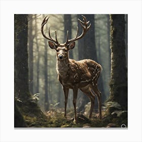 Deer In The Forest 115 Canvas Print