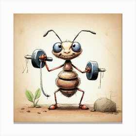 Ant With Dumbbells 1 Canvas Print